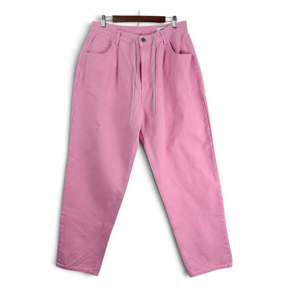 rare bsrabbit M.B.S.R pink pleated baggy heavy skate street pants xl 90s style